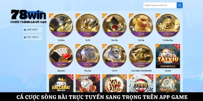 Cá cược sòng bài trực tuyến sang trọng trên app game