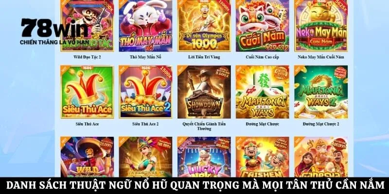 Danh sách thuật ngữ nổ hũ quan trọng mà mọi tân thủ cần nắm rõ