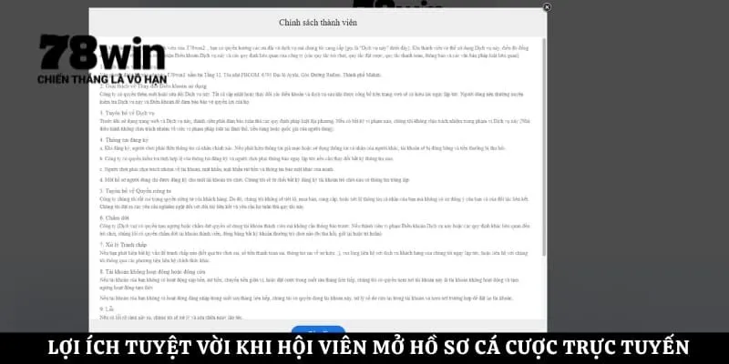 Lợi ích tuyệt vời khi hội viên mở hồ sơ cá cược trực tuyến