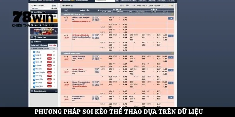 Phương pháp soi kèo thể thao dựa trên dữ liệu