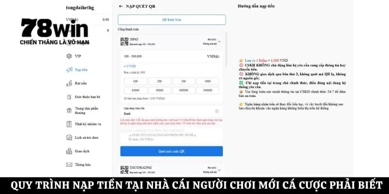 Quy trình nạp tiền tại nhà cái người chơi mới cá cược phải biết