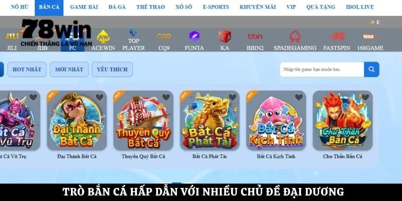 Trò bắn cá hấp dẫn với nhiều chủ đề đại dương